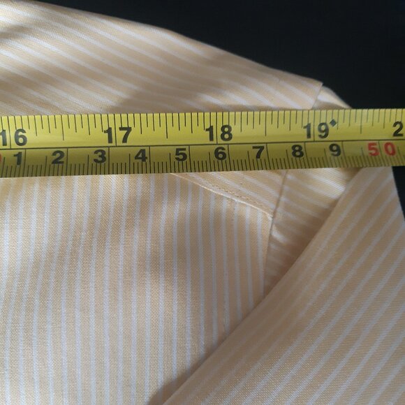 Eddie Bauer SZ M Relaxed Fit 100% Cotton Yellow Striped Men's Button Up Shirt - Picture 10 of 12